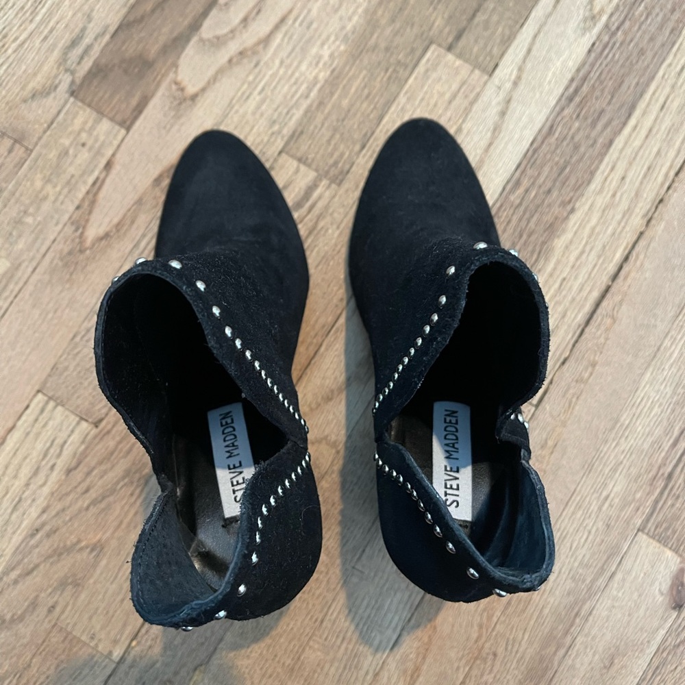 Steve Madden Studded Black Ankle Booties - Picture 3 of 5